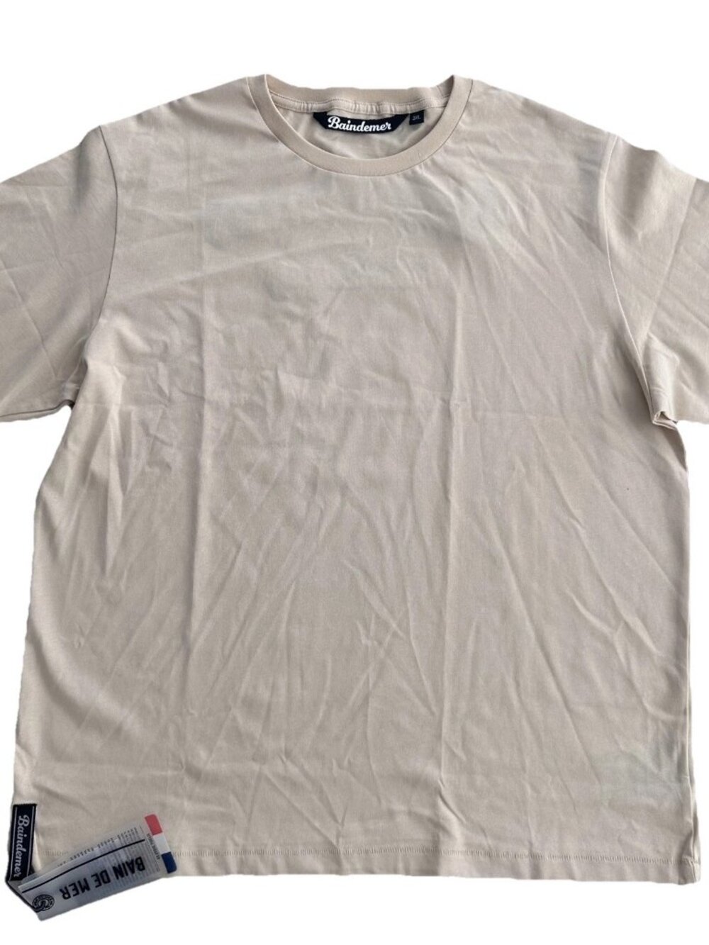 Bain De Mer St Tropez T-Shirt Mens 3XL Beige Cotton NWT